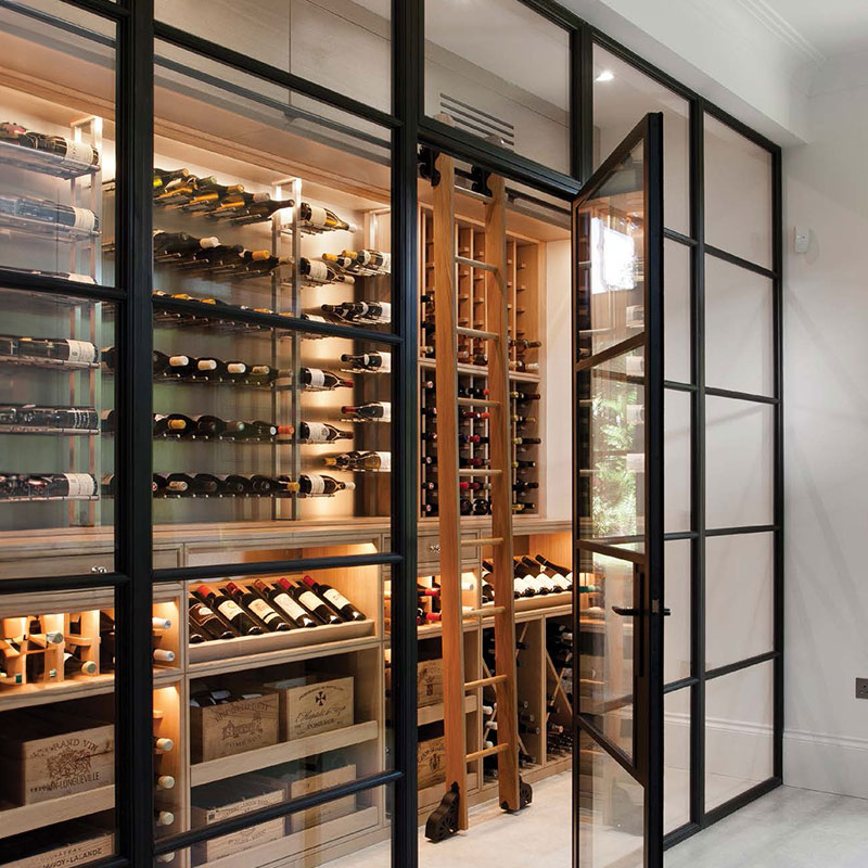 Inside a bronze wine cellar
