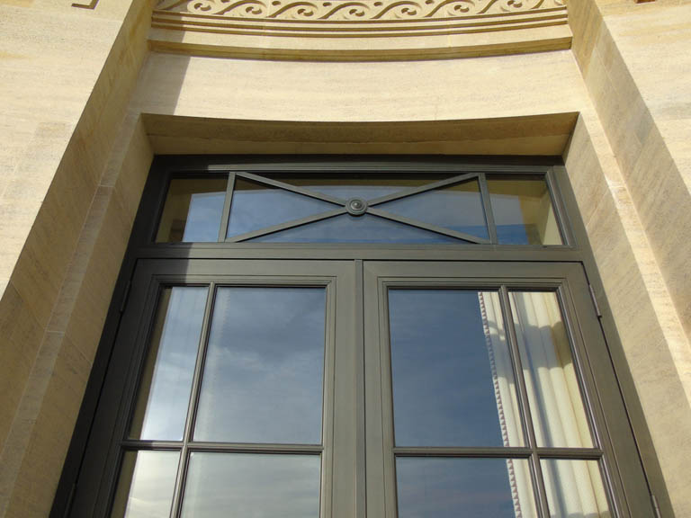 Bronze Double Clad Doors with Decorative Clerestory
