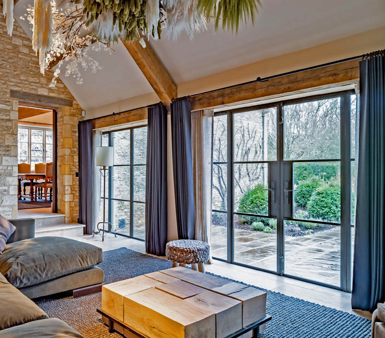 Bronze Doors on This Country Home